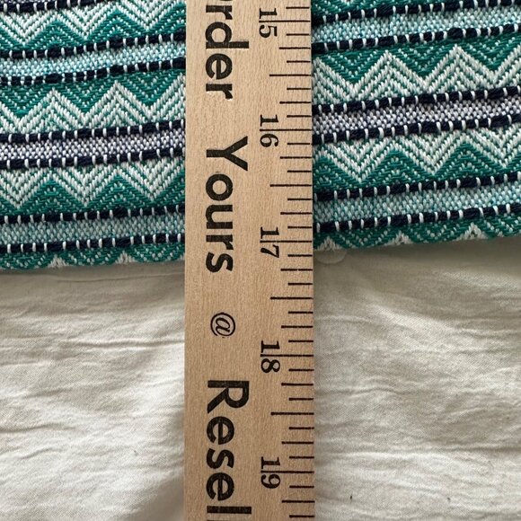 LOFT Womens Teal & Black Chevron Striped Jacquard Mini Skirt SZ 8 Preppy Y2K - Picture 5 of 5